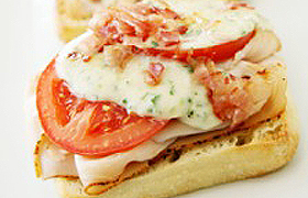 Hot Brown Turkey Sandwich on Toasted Ciabatta