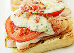 Hot Brown Turkey Sandwich on Toasted Ciabatta