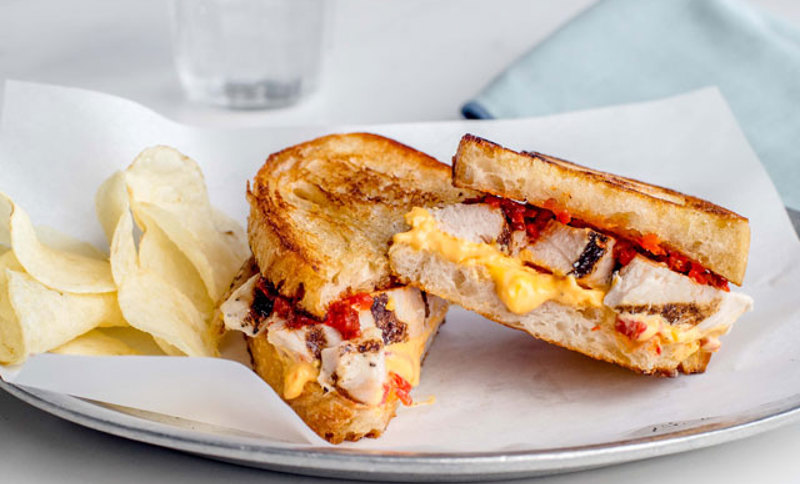 Grilled Chicken & Pimento Pesto Panino