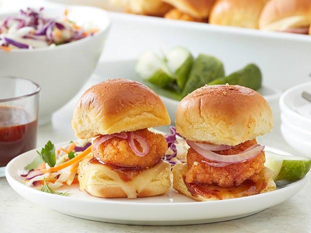 BBQ Popcorn Chicken Sliders