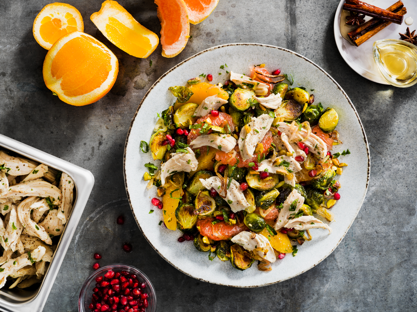 Warm Spiced Citrus Salad with Sous Vide Chicken Breast