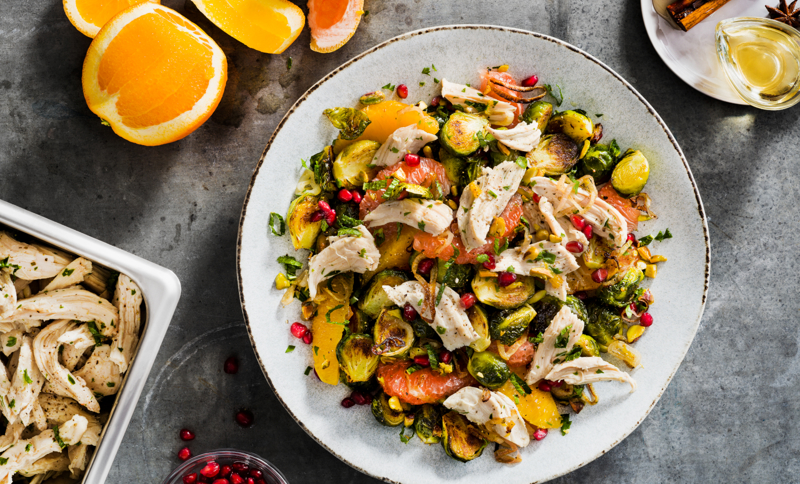 Warm Spiced Citrus Salad with Sous Vide Chicken Breast