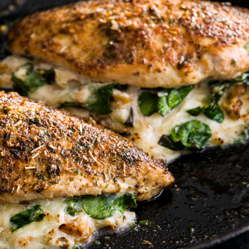 Chicken Breast Stuffed with Spinach, Ricotta and Walnuts