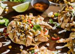 Chicken Tostada with Cactus Corn Salad