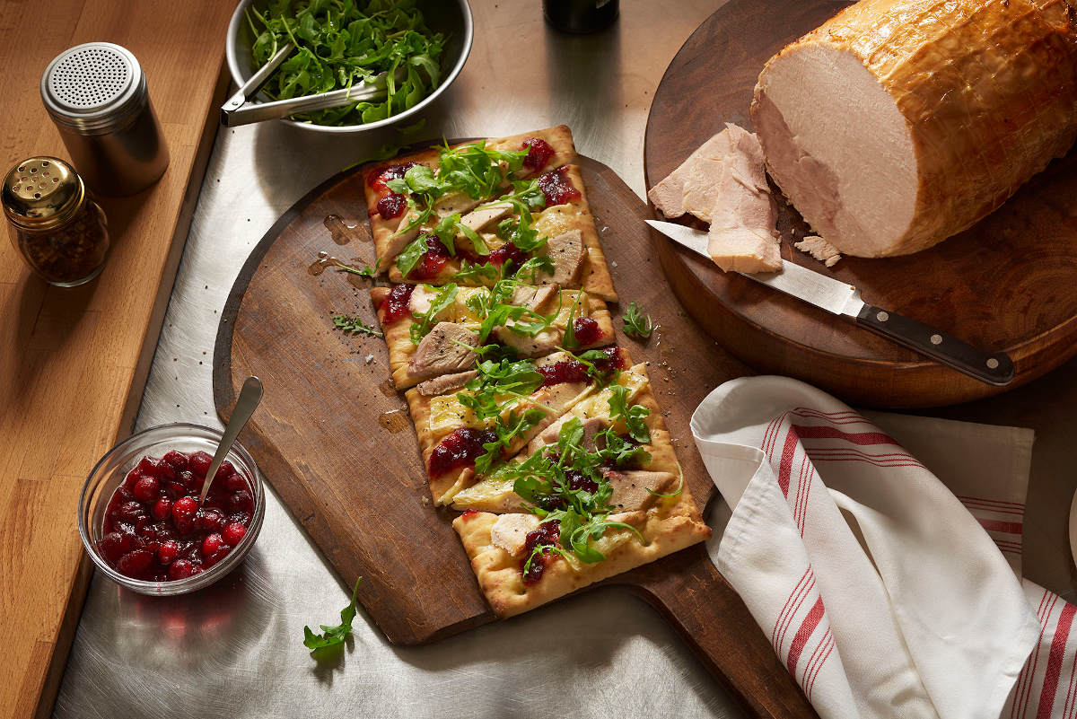 Roasted Turkey and Brie Flatbread